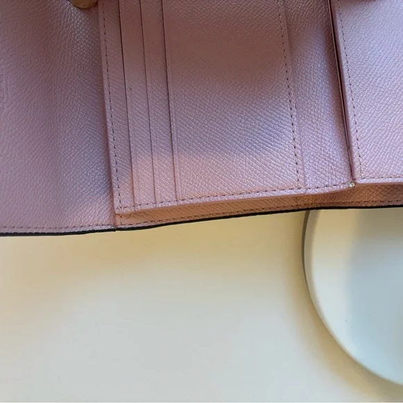 Coach Light Pink Pebbled Leather Compact Wallet - Picture 5 of 10